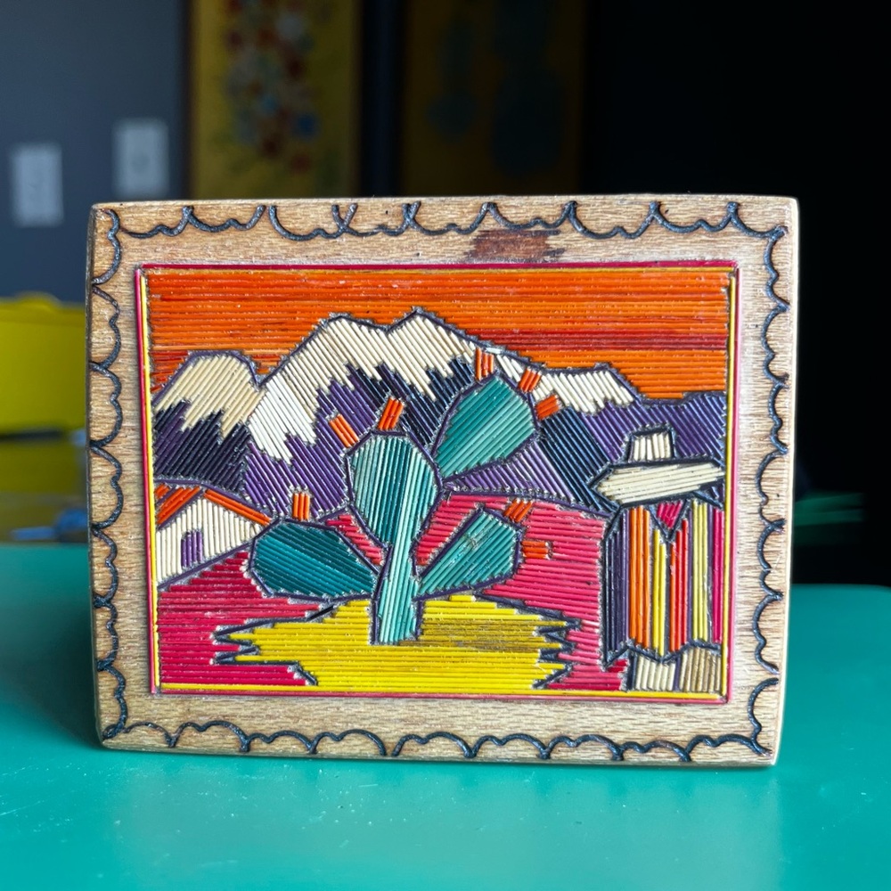 Colorful Wooden Popotillo Ring/Trinket Box